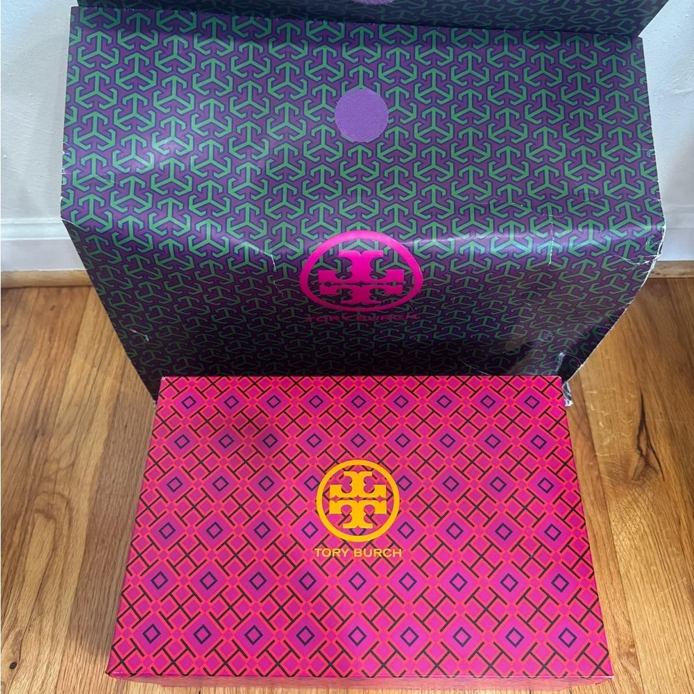 Tory Burch Black Leather Slip-On Mules with Gold-Tone Logo Hardware